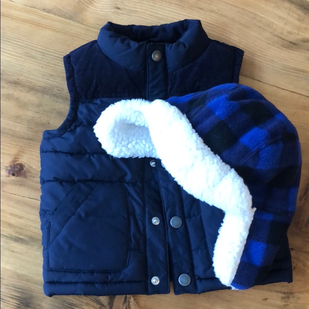 Adorable Gymboree Vest and Hat boys 12-24 months